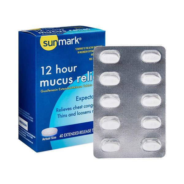 Sunmark mucus E.R. Cold and Cough Relief Extended Release Tablet, PK 40 70677005501